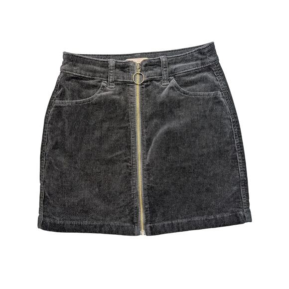So Corduroy Zip Front Skirt Women's Sz 5 Brown Retro Y2k 90's Preppy Clueless - Picture 1 of 12
